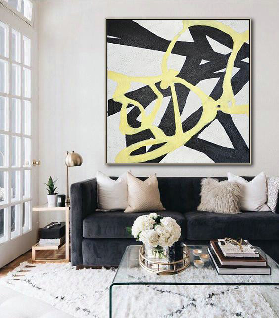 Large Abstract Art Handmade Oil Painting,Hand-Painted Oversized Minimal Painting On Canvas,Large Colorful Wall Art